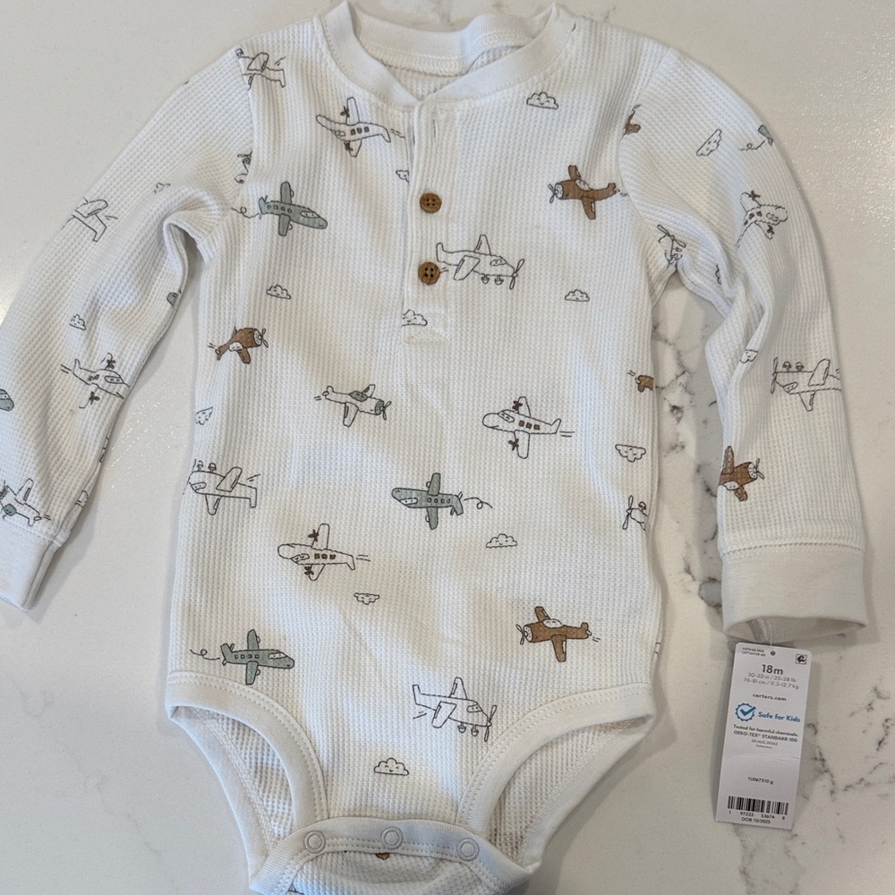 Carter's White Airplane Print Bodysuit